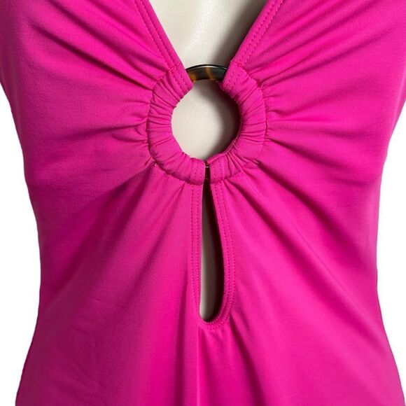 Bleu Rod Beattie Pink Punch Ring Me Up Cross Back One Piece Swimsuit - Picture 5 of 9